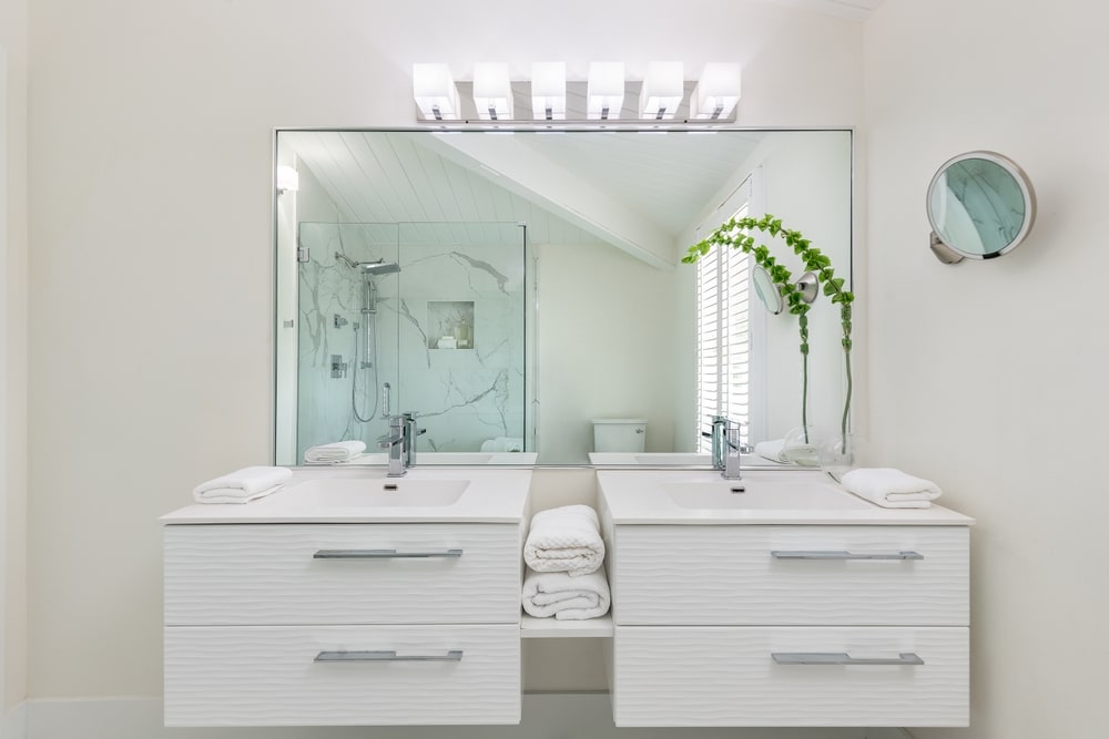 custom-cut mirror installation
